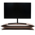 Front look of wooden monitor stand for desk