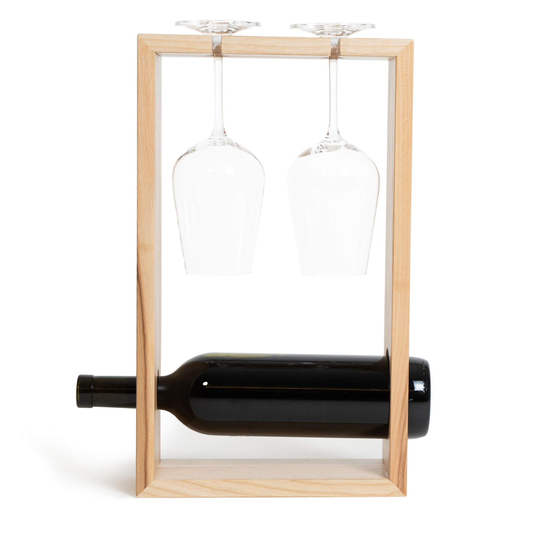 Wooden Wine and Glass Holder Box