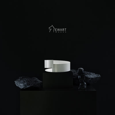 White metal round fruit bowl modern minimalist design for kitchen countertop