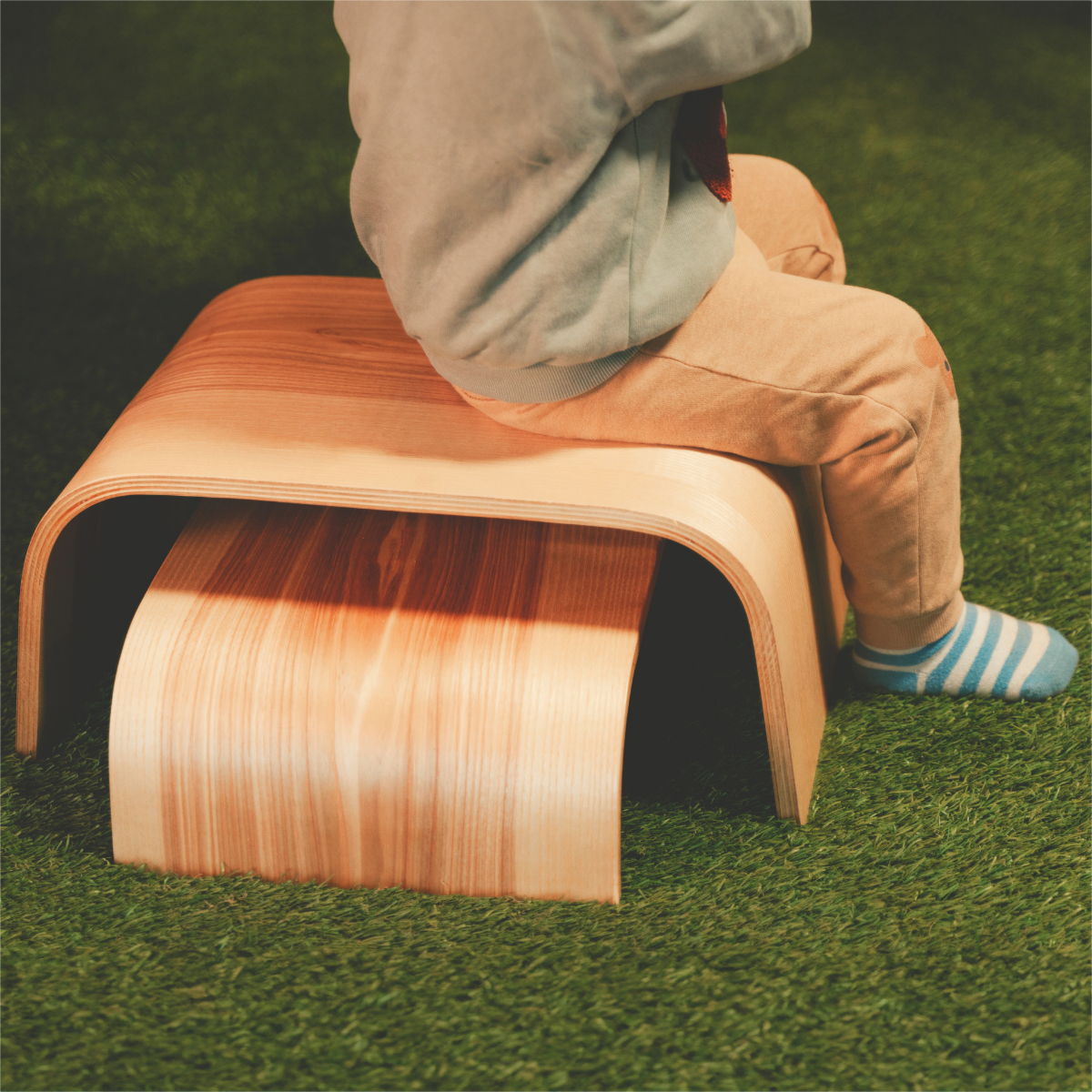 Set of two wooden toddler step stool