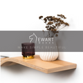 Close-up of simple floating shelf by EWART WOODS
