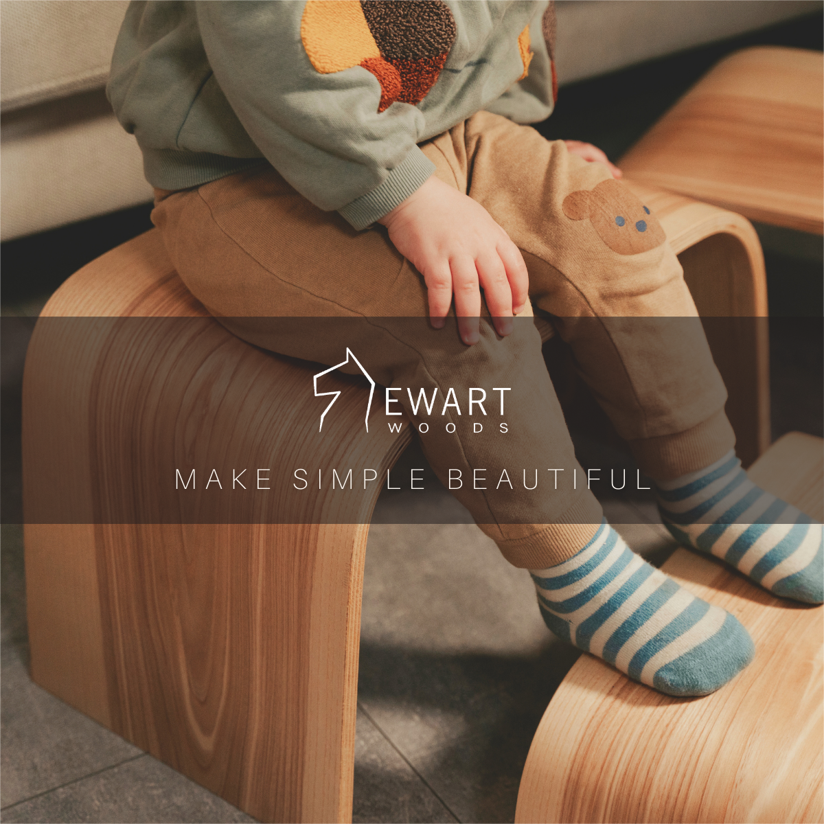 Wooden toddler step stool in different dimensions