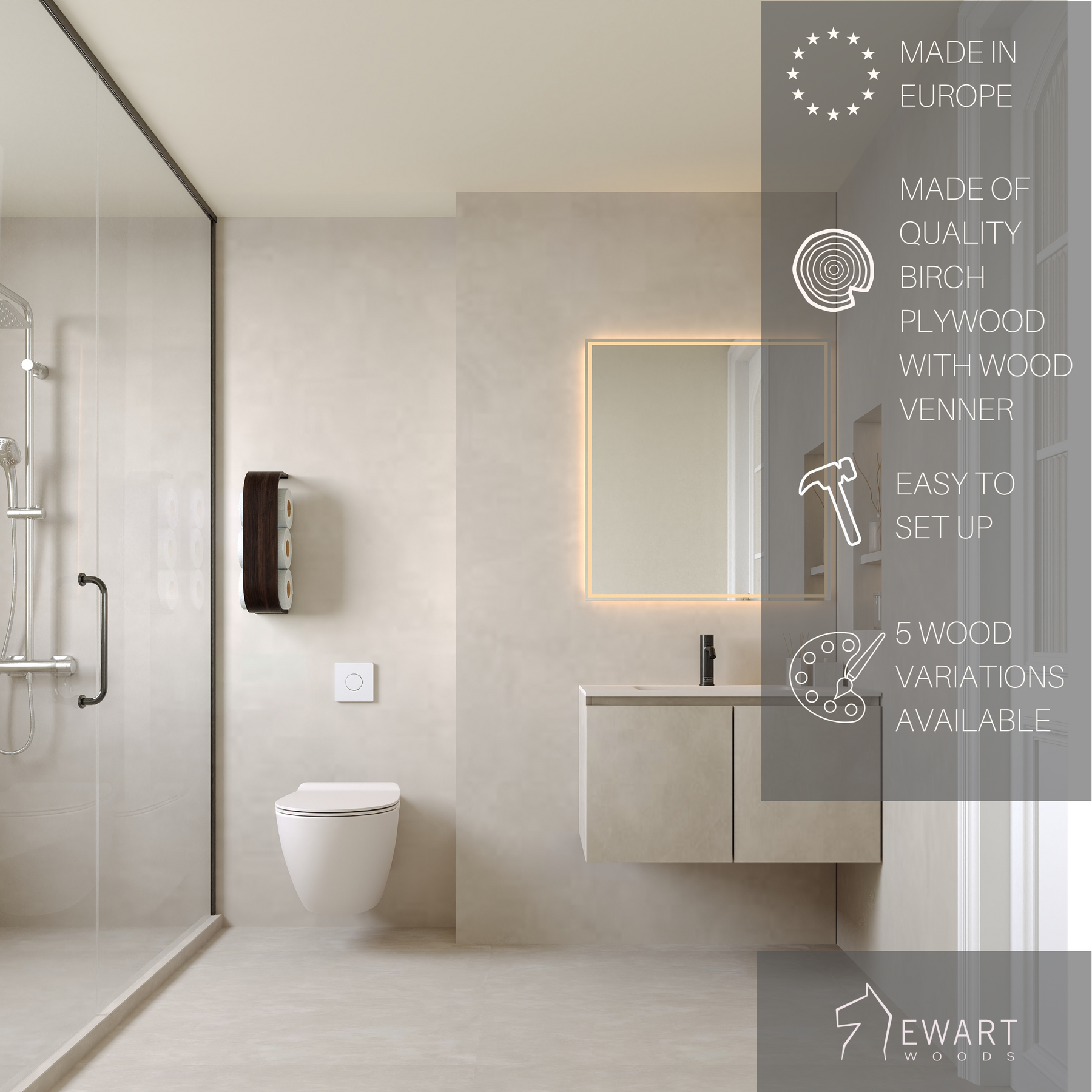 Toilet paper holder unique and convenient for bathroom space