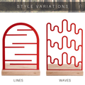 Two jewelry holders in red: one with a &