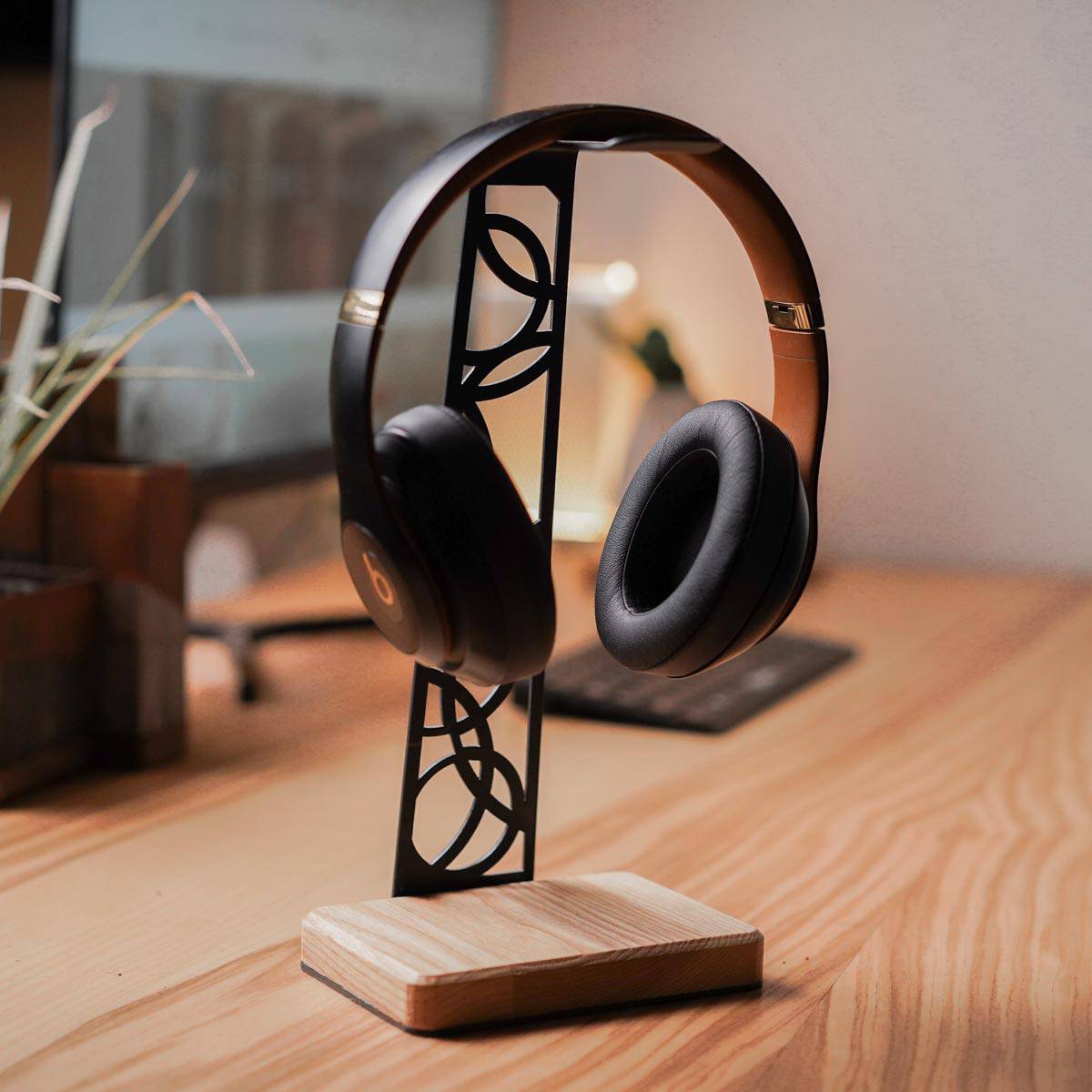 Wood Headphone Holder Headphone Holder Metal And Wood
