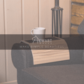 Vintage wooden sofa arm tray table - EWART WOODS