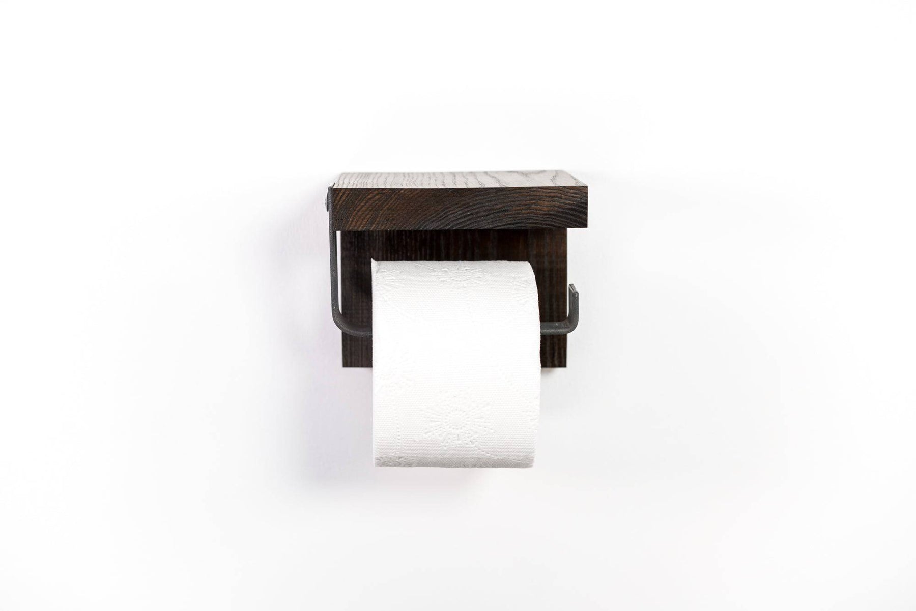 Toilet paper holder mini metal and wood combination - EWART WOODS