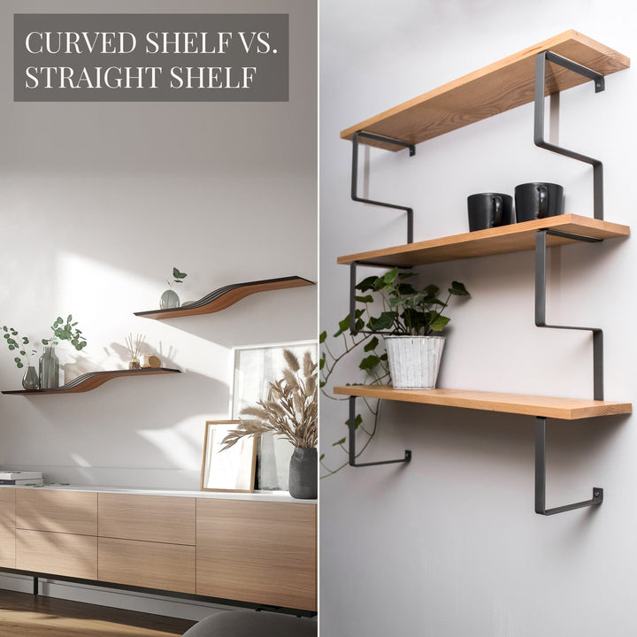 How to Choose a Curved Floating Shelf: Comparing EWART WOODS' Wave Designs