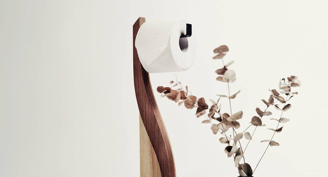 bathroom toilet paper holder wood honeycomb