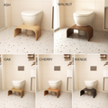 Curved wooden bathroom step stool for children color variations
