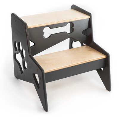 Wood step stool paws design kids bathroom kitchen plywood step stool