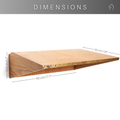 Dimensions for wooden floating nightstand with brass detail