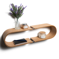 Elegant wooden oval shelf design with connection points