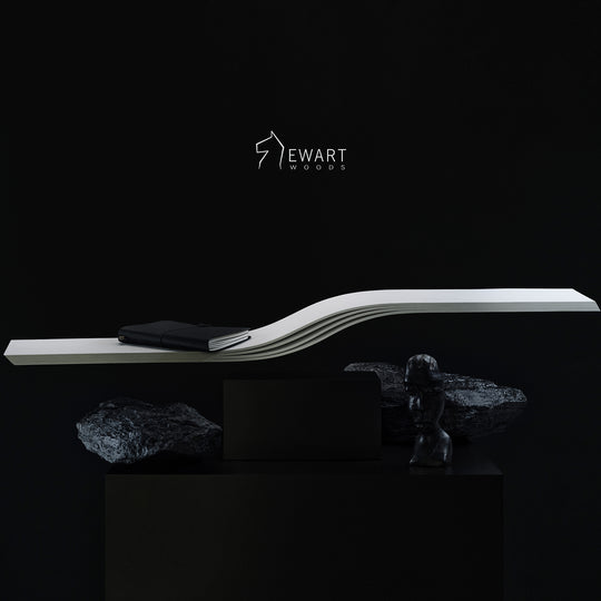 Estante colgante flotante de pared de madera en forma de onda