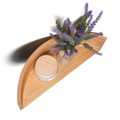 Elegant floating wall shelf wooden half circle display