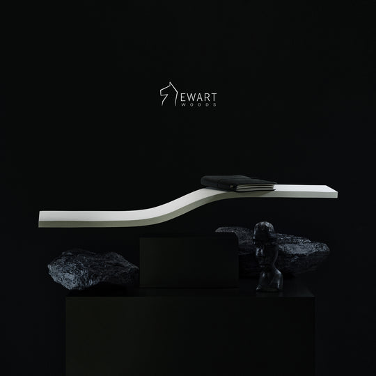 White Classic Floating Wall Hanging Shelf - Simple Wave