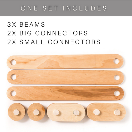 Installation kit for wooden balance beams for children 