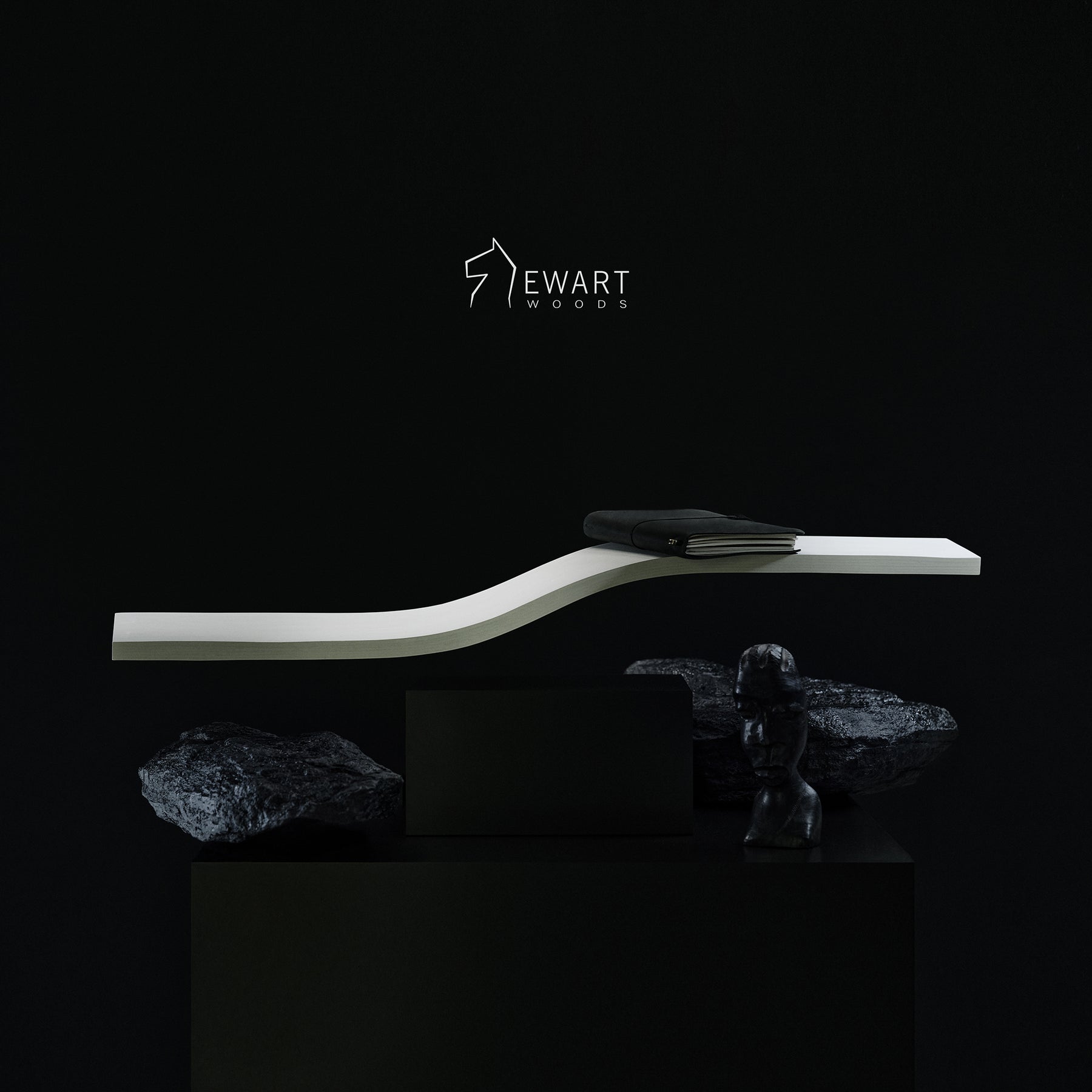 Estante colgante flotante de pared clásico de madera - Onda simple