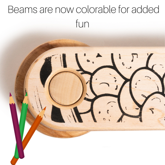 Wooden balance beams for children with coloring space
