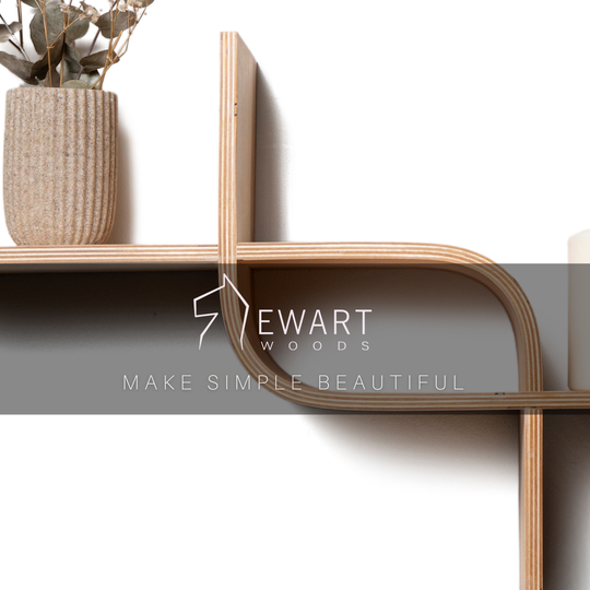 Unique design wooden shelf display by EWART WOODS