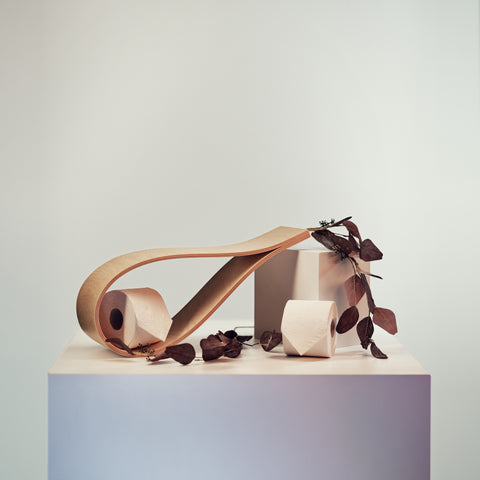 Wooden wall mounted toilet roll holder drop 