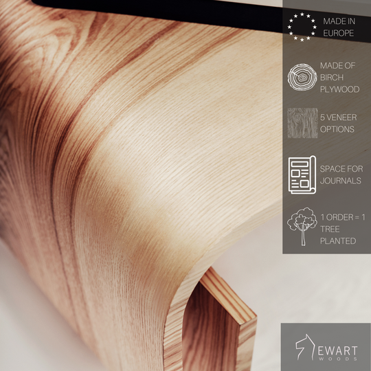 Small round living room coffee table from wood with modern design and manufacturer specifics