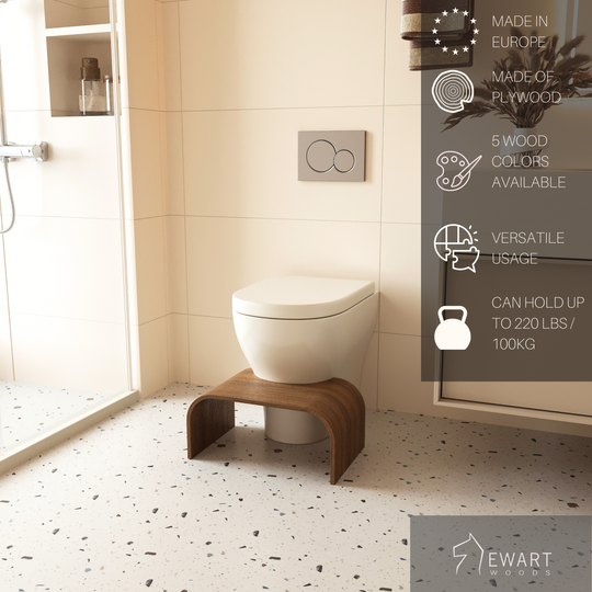 Curved wooden bathroom portable step stool for children