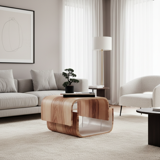 Modern living room small wood coffee table design