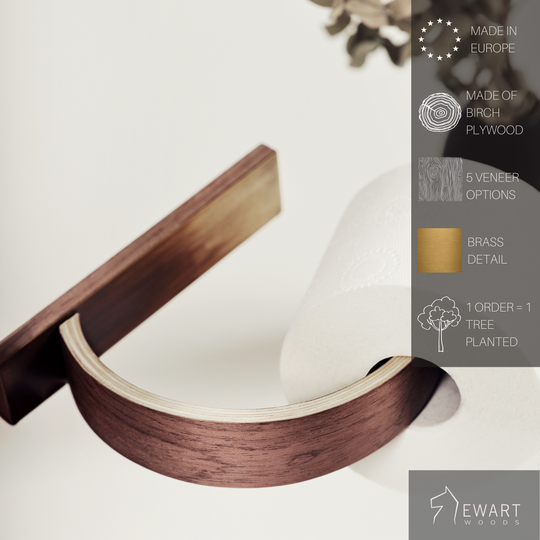 Wall Mounted Toilet Paper Holder with Brass