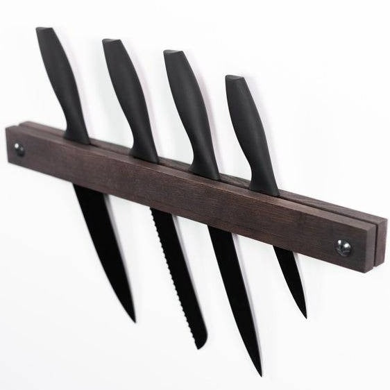 Wooden knife holder wall mounted kitchen knife rack display stand