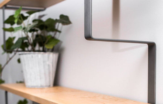 Wooden wall shelf with metal construction - EWART WOODS