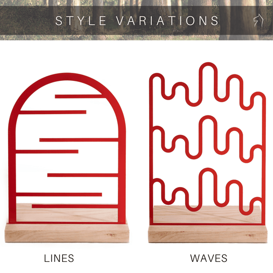 Two jewelry holders in red: one with a &