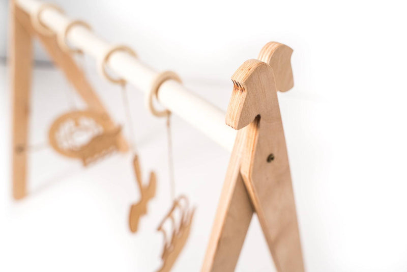 Viking theme infant wooden activity arch play gym birch plywood for babies