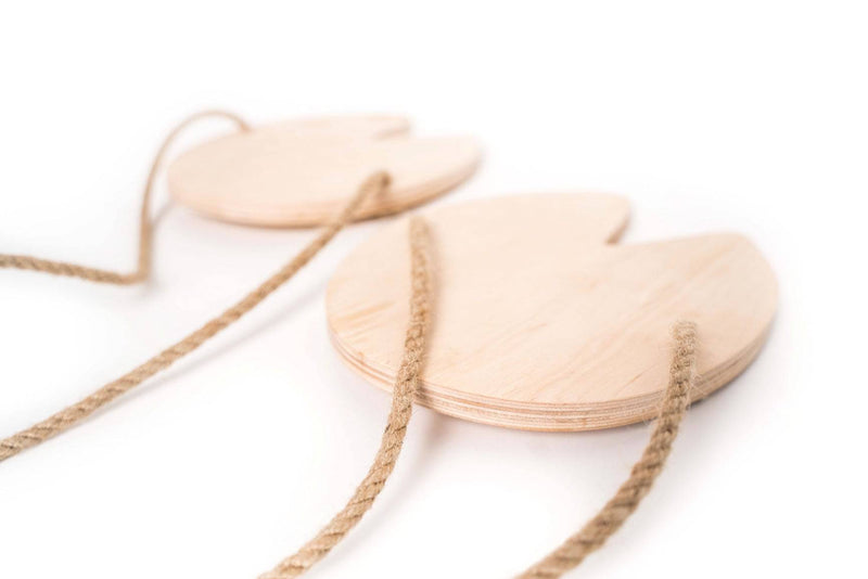 Kids balance play set wooden stepping stones with rope animal footprint