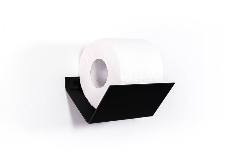 Wall mounted mini V-shaped metal toilet paper holder for compact bathroom