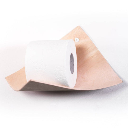 Wood toilet paper roll holder (leaf) - EWART WOODS