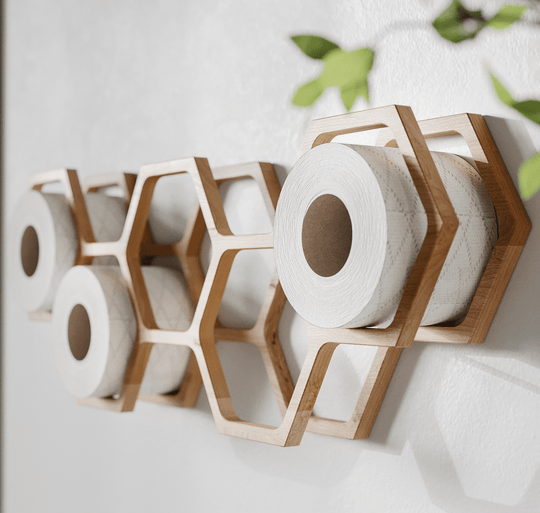Wooden toilet paper shelf HONEYCOMB - EWART WOODS
